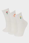 Girls' Cotton Long Socks 3-Pack
