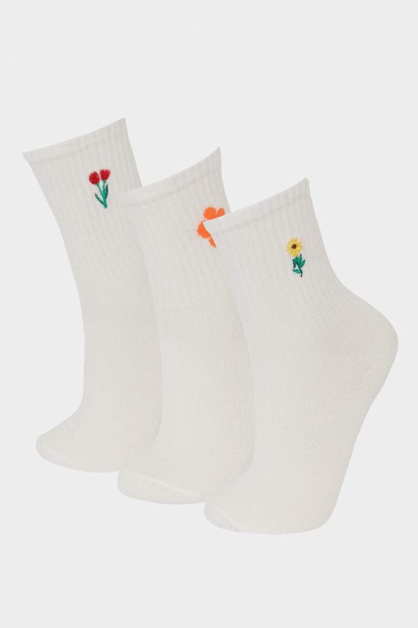 Girls' Cotton Long Socks 3-Pack