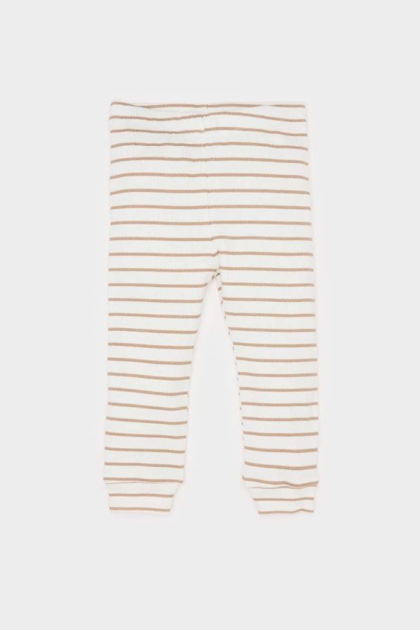Boys' Striped Ribbed Long Sleeve Bodysuit and Elastic Waist Bottom Set