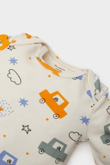 Baby Boy Newborn Printed Long Sleeve Snap Bodysuit