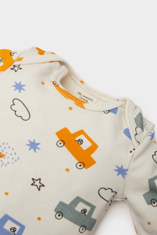 Baby Boy Newborn Printed Long Sleeve Snap Bodysuit