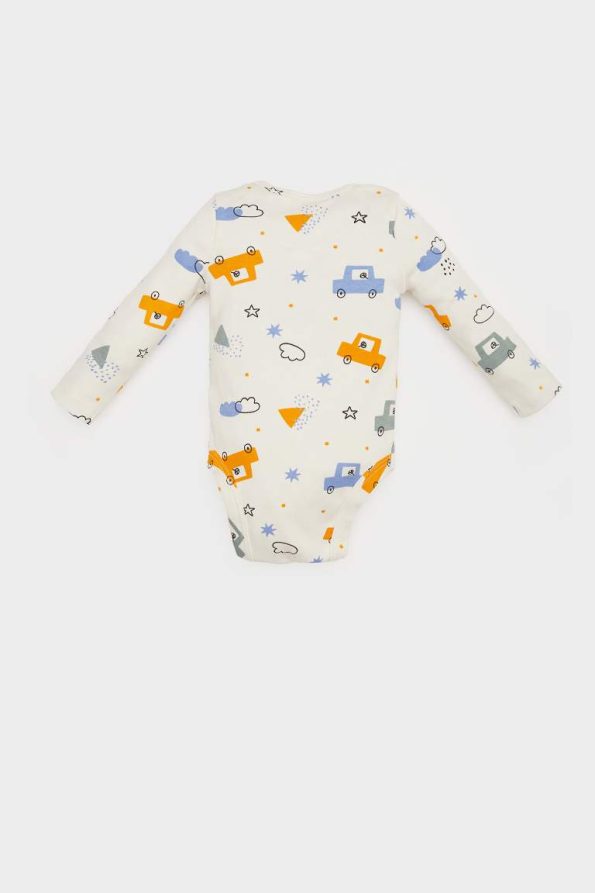 Baby Boy Newborn Printed Long Sleeve Snap Bodysuit