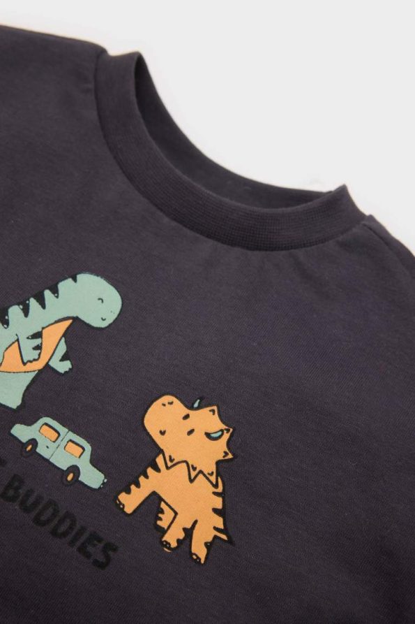 Baby Boys' Newborn Printed Crew Neck Long Sleeve T-Shirt Set