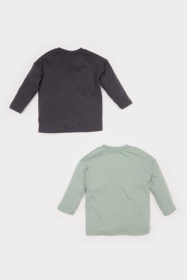 Baby Boys' Newborn Printed Crew Neck Long Sleeve T-Shirt Set