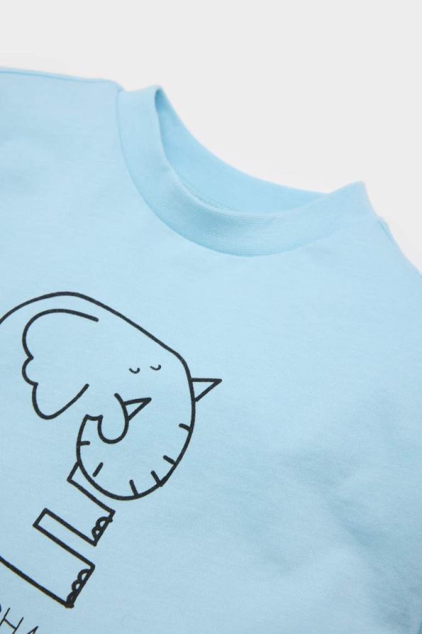Baby Boys' Newborn Printed Crew Neck Long Sleeve T-Shirt Set