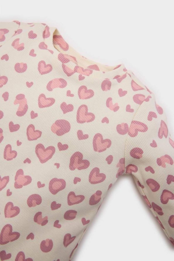 Leopard Print Long Sleeve Bodysuit and Pants Set for Baby Girls