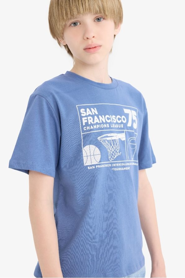 Boys' Printed Crew Neck Short Sleeve T-Shirt