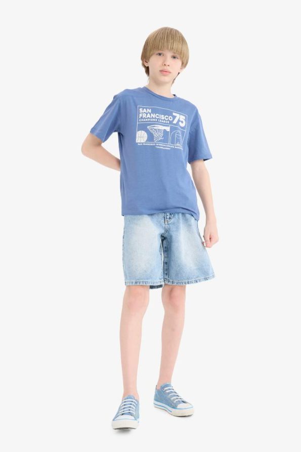 Boys' Printed Crew Neck Short Sleeve T-Shirt