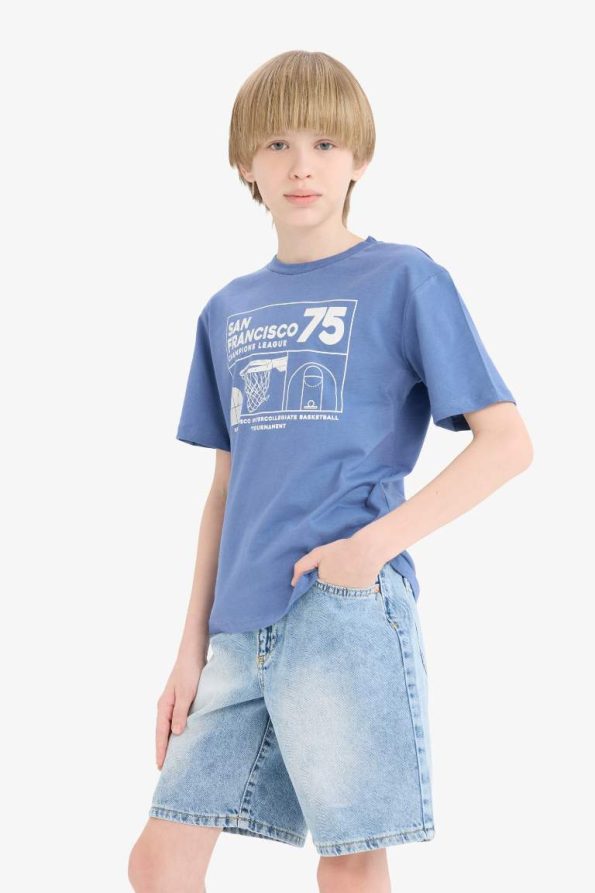 Boys' Printed Crew Neck Short Sleeve T-Shirt