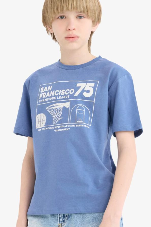 Boys' Printed Crew Neck Short Sleeve T-Shirt