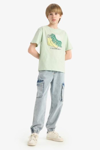 Boys' Printed Short Sleeve Crew Neck T-Shirt
