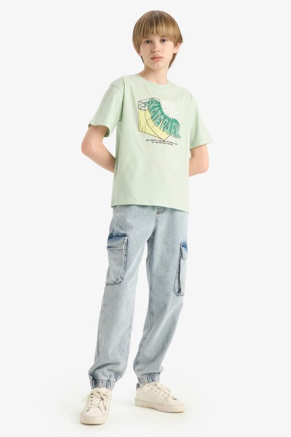 Boys' Printed Short Sleeve Crew Neck T-Shirt