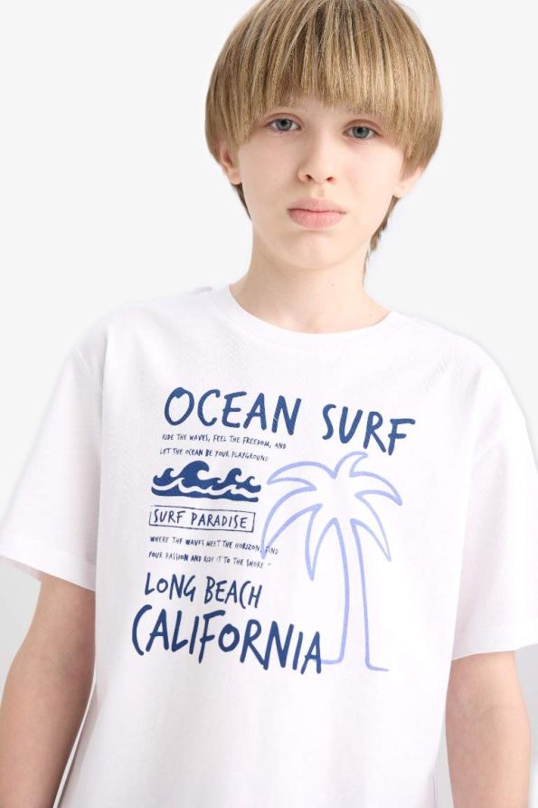 Boys' Printed Crew Neck Short Sleeve T-Shirt