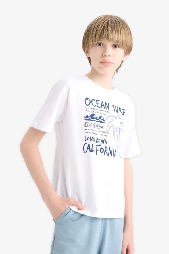 Boys' Printed Crew Neck Short Sleeve T-Shirt