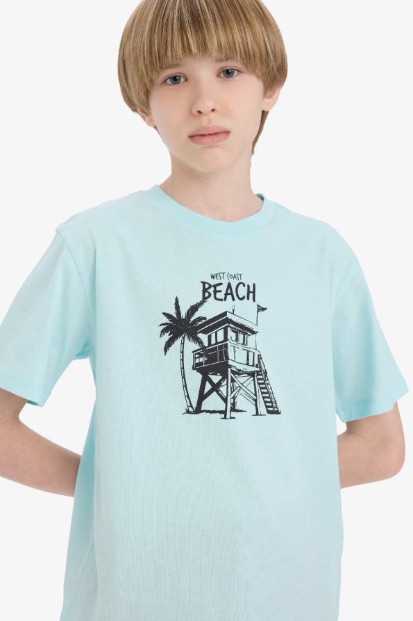 Boys' Short Sleeve Printed Crew Neck T-Shirt