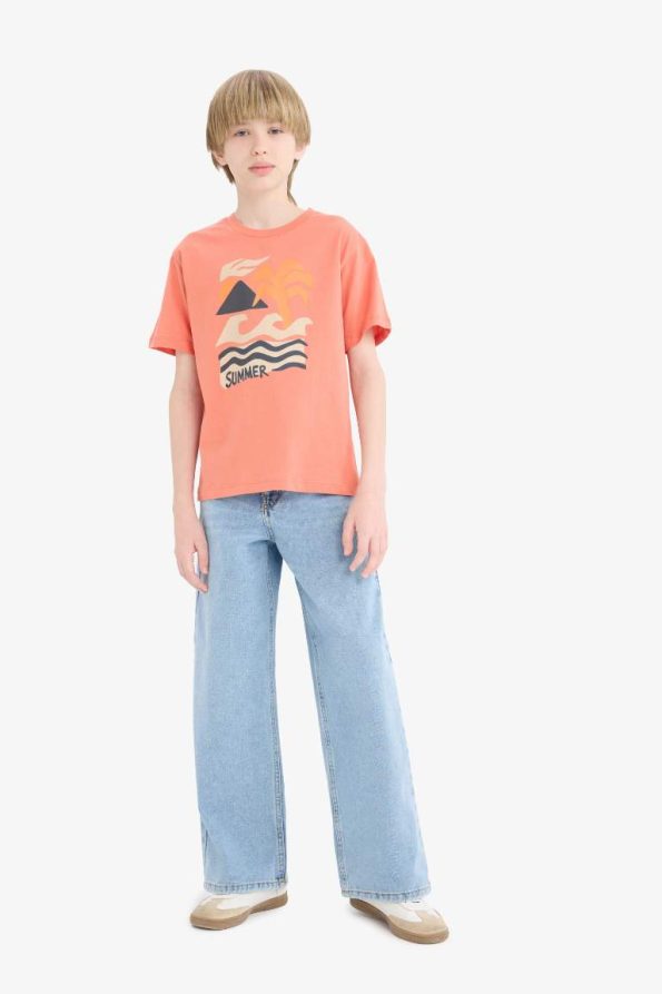Boys' Printed Crew Neck Short Sleeve T-Shirt