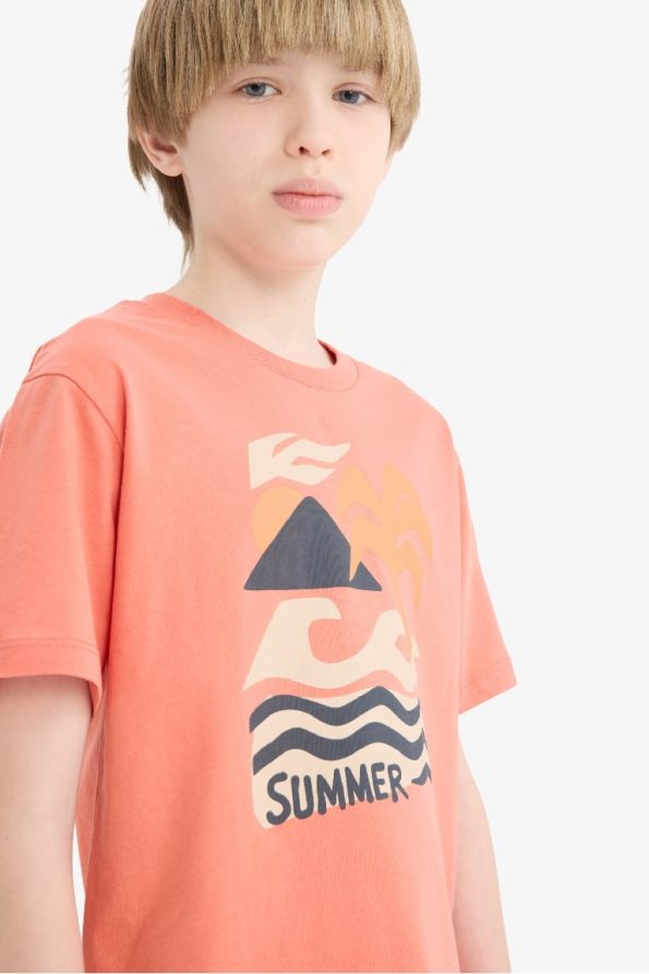 Boys' Printed Crew Neck Short Sleeve T-Shirt