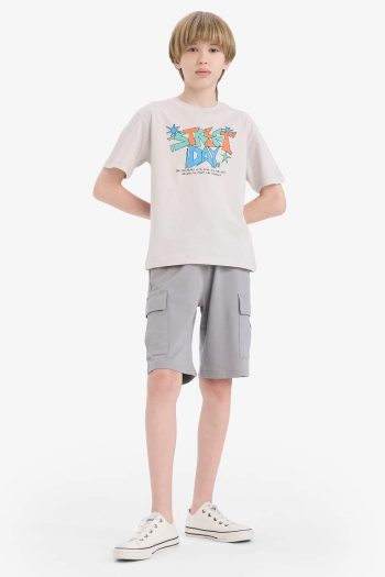 Boys' Short Sleeve Printed Crew Neck T-Shirt