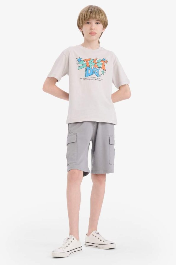 Boys' Short Sleeve Printed Crew Neck T-Shirt