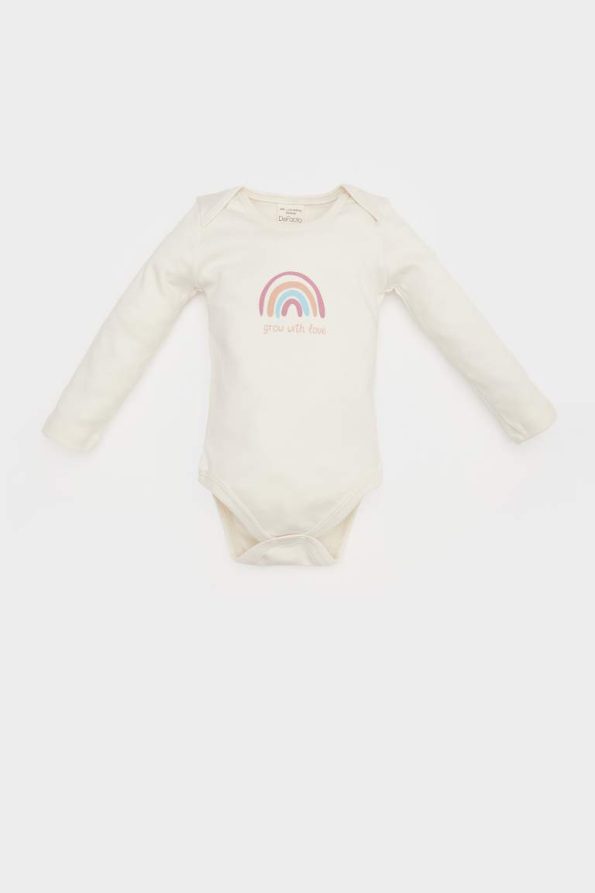 Baby Girl Newborn Rainbow Print Long Sleeve Snap Bodysuit