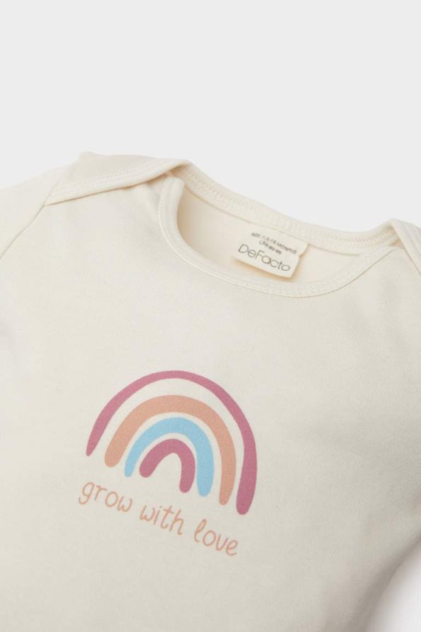 Baby Girl Newborn Rainbow Print Long Sleeve Snap Bodysuit