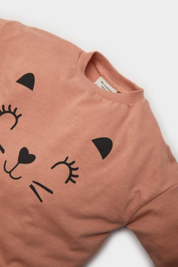 Baby Girl Newborn Printed Cotton Long Sleeve T-Shirt Set