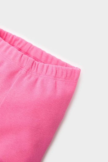 Girls' Baby Elastic Waist Ribbed Knit Leggings