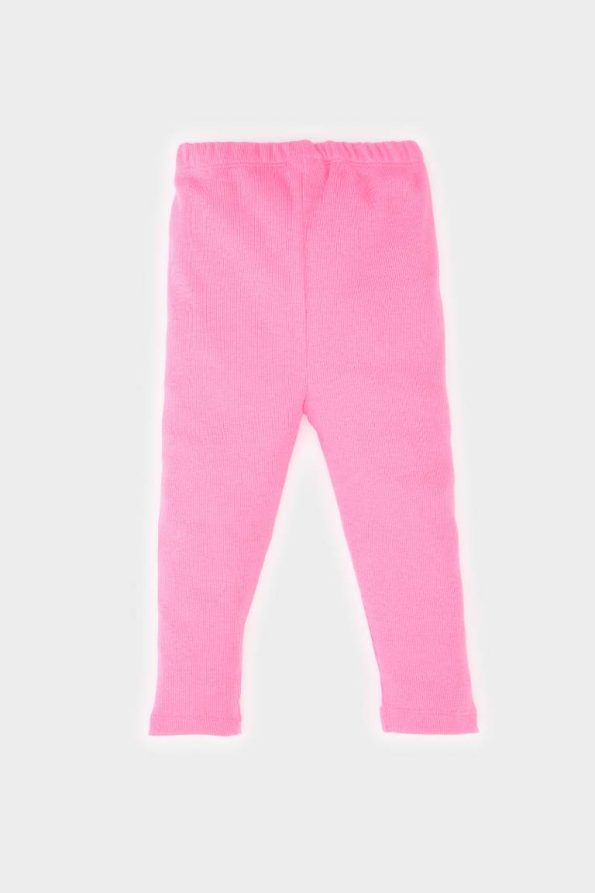 Girls' Baby Elastic Waist Ribbed Knit Leggings
