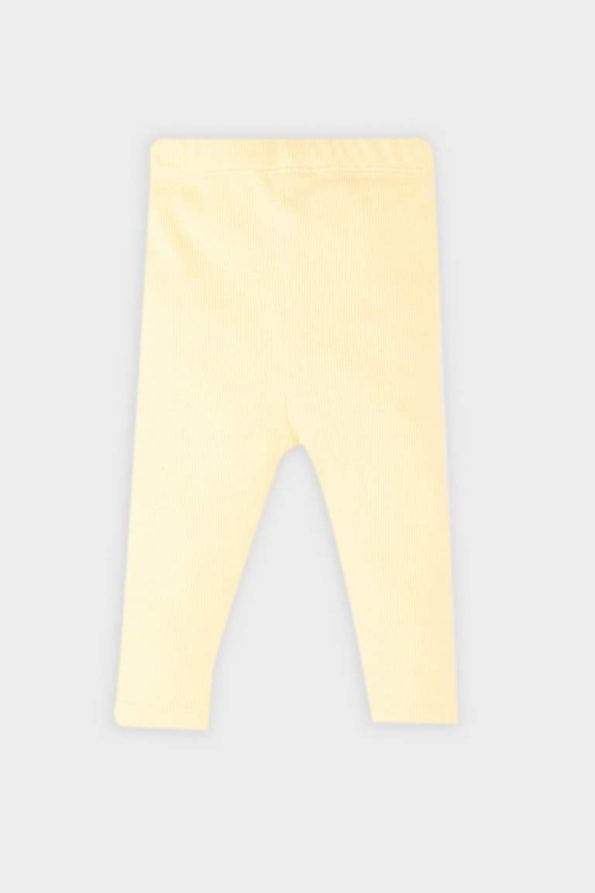 Girls' Baby Elastic Waist Ribbed Knit Leggings