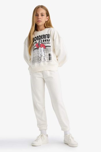 Girls' 2-Piece Printed Sweatshirt and Joggers Set