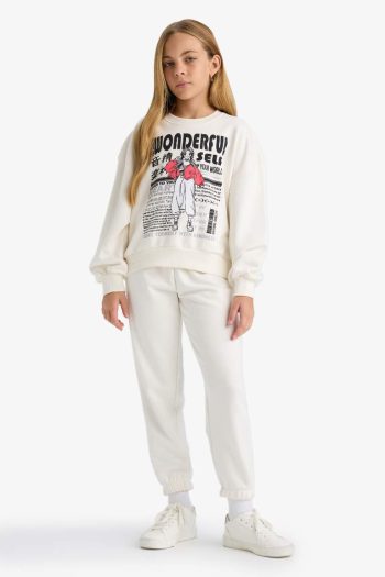 Girls' 2-Piece Printed Sweatshirt and Joggers Set