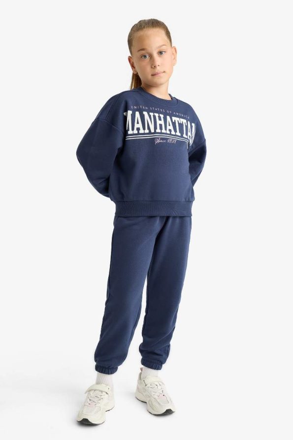 Girls' 2-Piece Printed Sweatshirt and Jogger Set