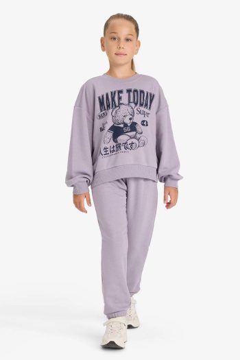 Girls' 2-Piece Printed Sweatshirt and Jogger Set