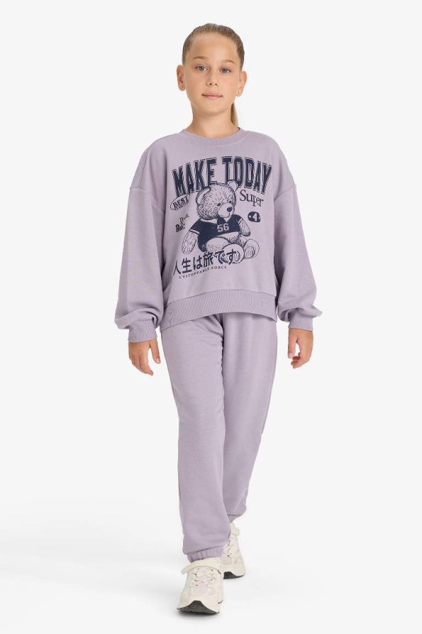Girls' 2-Piece Printed Sweatshirt and Jogger Set