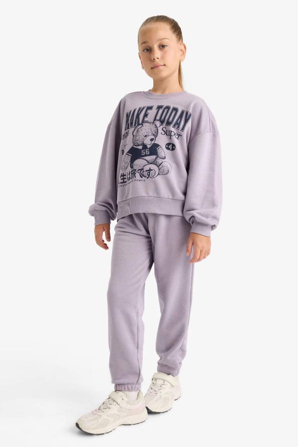 Girls' 2-Piece Printed Sweatshirt and Jogger Set