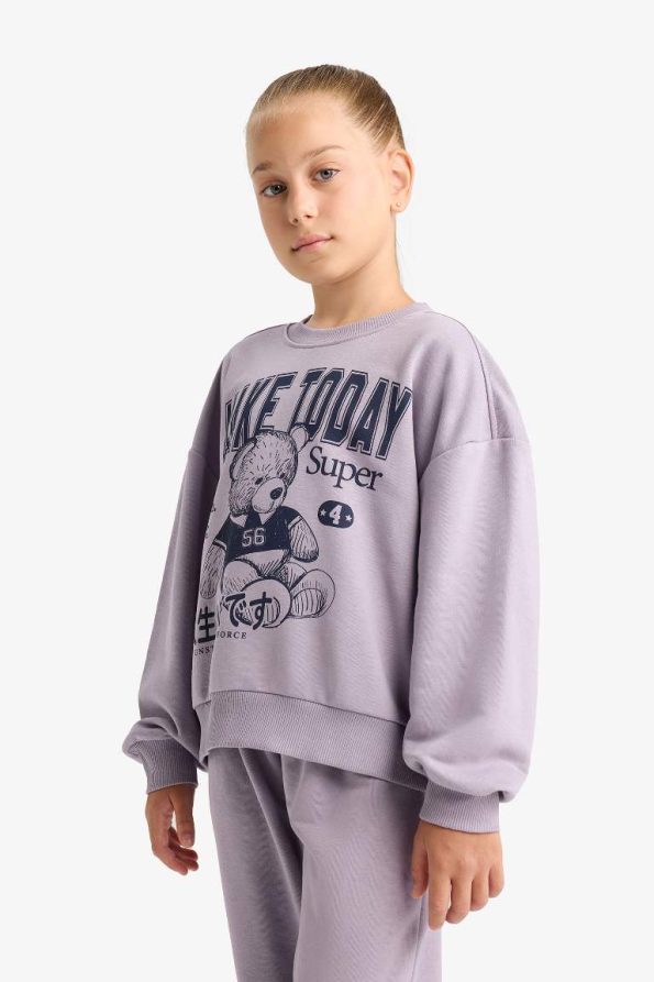 Girls' 2-Piece Printed Sweatshirt and Jogger Set