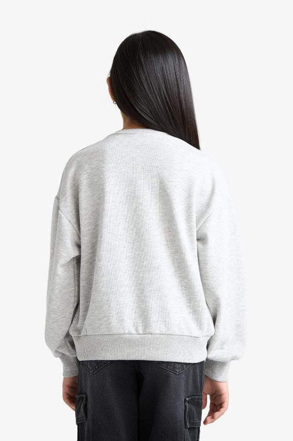 Girls' Relaxed Fit Crew Neck Printed Sweatshirt Set