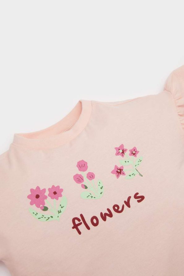 Baby Girl 2-Piece Floral Short Sleeve T-Shirt and Leggings Set