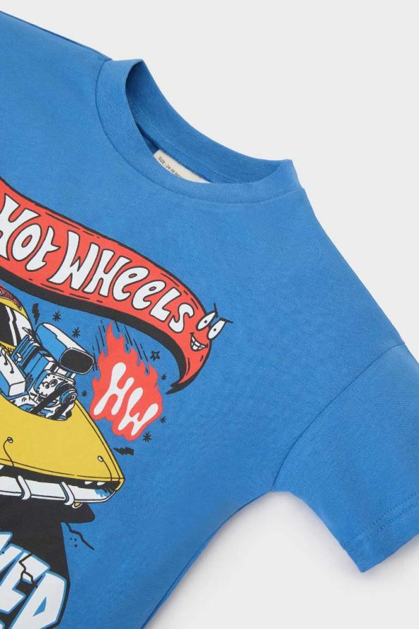 Boys' Hot Wheels 2-Piece Set Short Sleeve T-Shirt and Elastic Waist Shorts