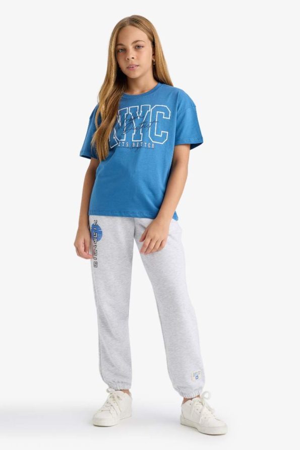 Girls' Elastic Waist Printed Jogger Pants