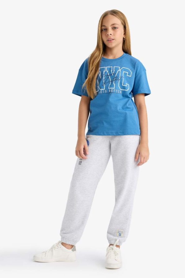 Girls' Elastic Waist Printed Jogger Pants