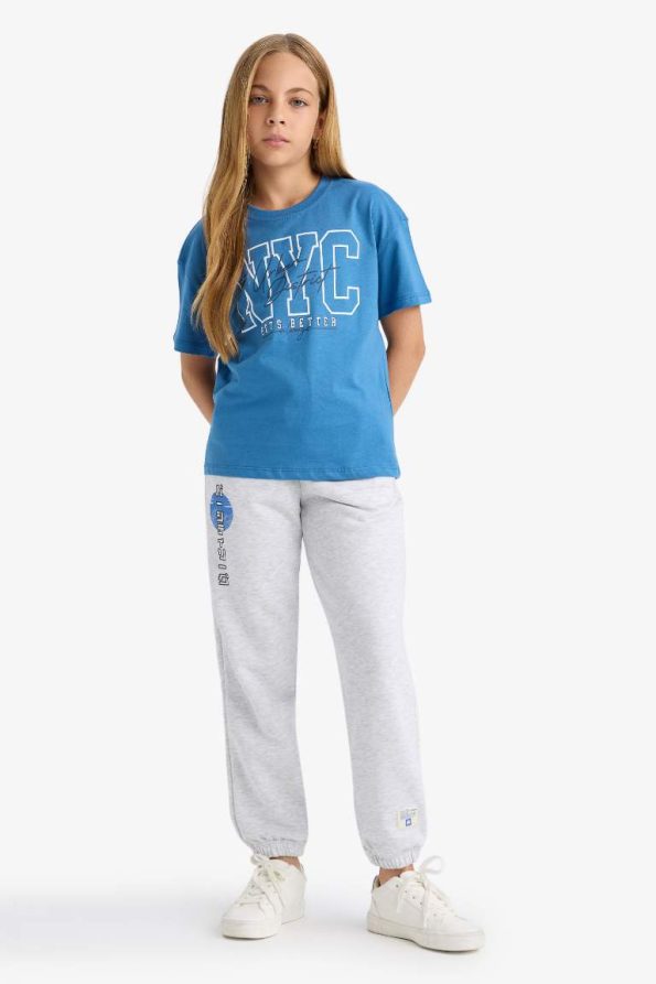 Girls' Elastic Waist Printed Jogger Pants