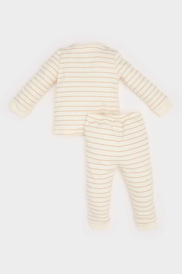 Boys' Dinosaur Print Long Sleeve Pajama Set with Elastic Waist Pants