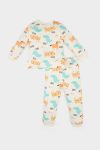 Boys' Patterned Long Sleeve Pajama Set with Elastic Waist Pants