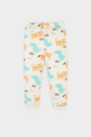 Boys' Patterned Long Sleeve Pajama Set with Elastic Waist Pants