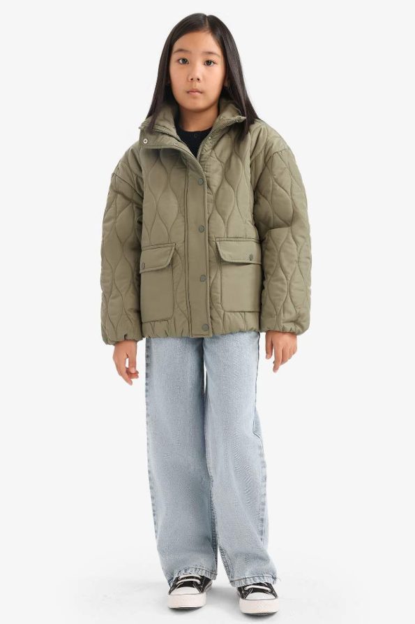 Girls' Water-Resistant Quilted Zip-Up Jacket