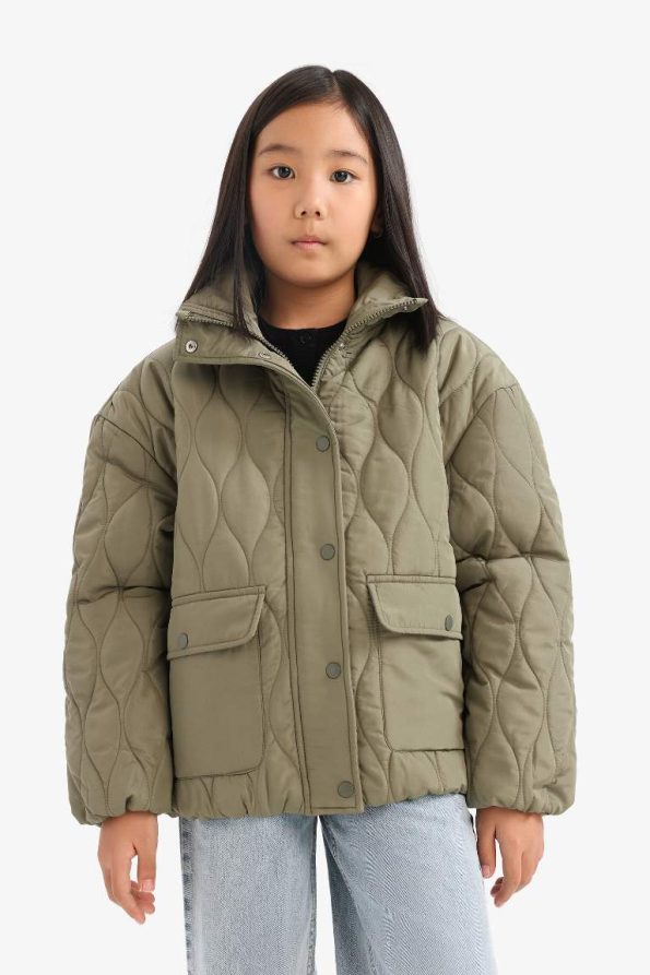Girls' Water-Resistant Quilted Zip-Up Jacket