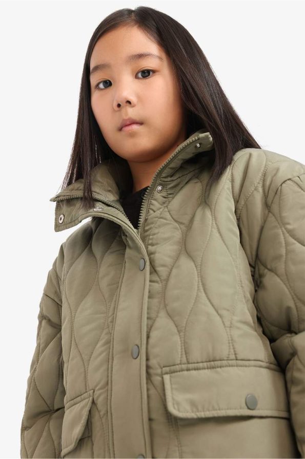 Girls' Water-Resistant Quilted Zip-Up Jacket
