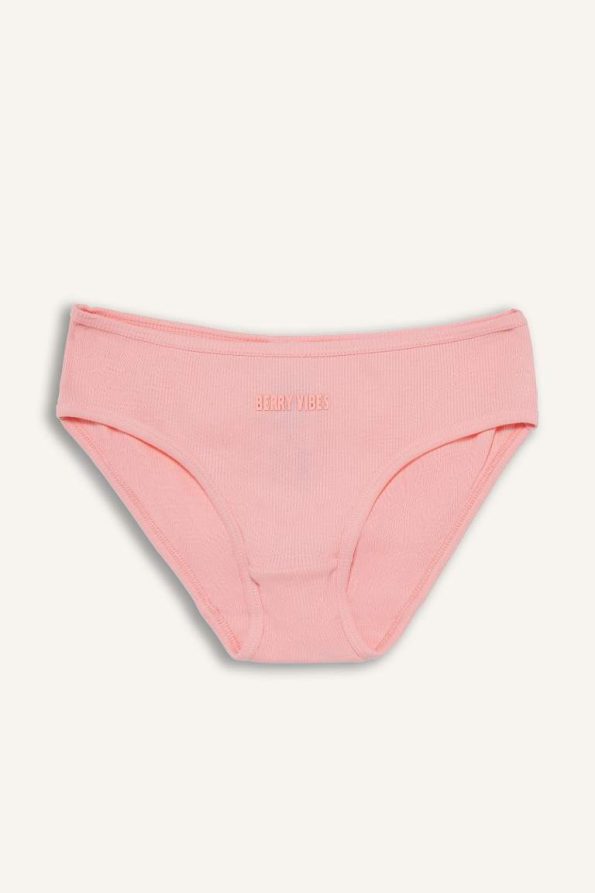Girls' Printed Ribbed Cotton Briefs - Set of 3