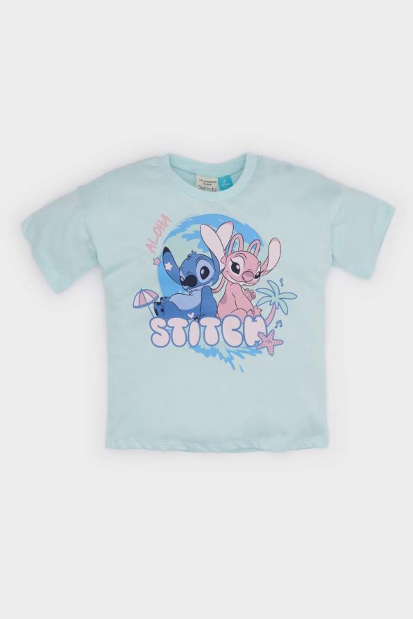 Girls' Disney Lilo & Stitch Short Sleeve Crew Neck T-Shirt